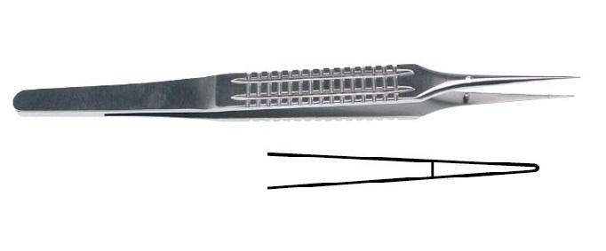 Мікро-пінцет; плоска ручка; прямий; 0,4мм 18,0см. Tontarra Medizintechnik GmbH